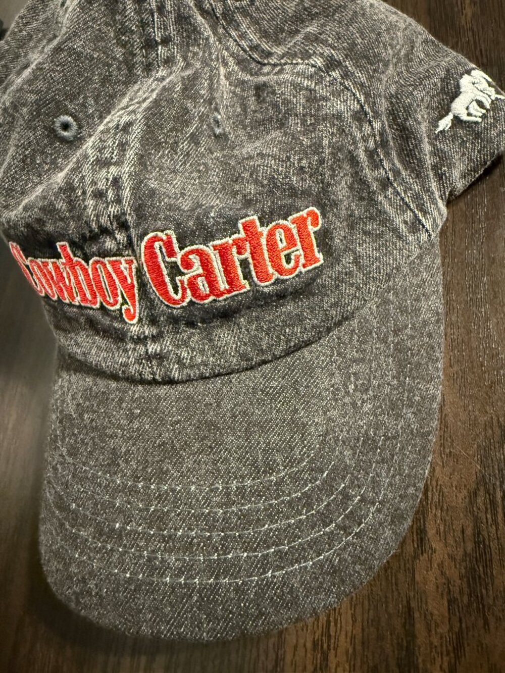 Beyonce Official Cowboy Carter Black Denim Cap Hat